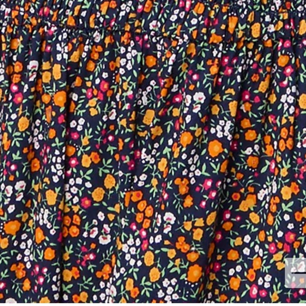 Navy with flower print midi dress - Picture 2 of 5